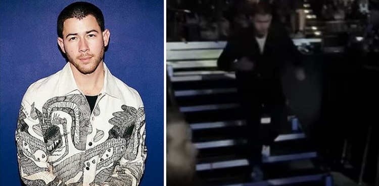 nick jonas, runs off stage, prague concert