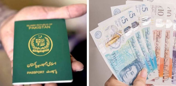Pakistan passport, renewal fee, UK Pounds, January 2025