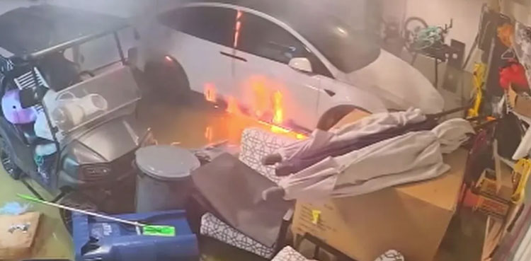 Viral video: Electric vehicle flooded in saltwater catches fire