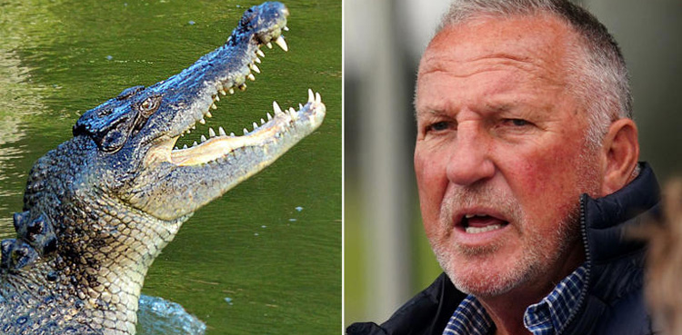 Sir Ian Botham, England cricket legend, crocodile-infested waters