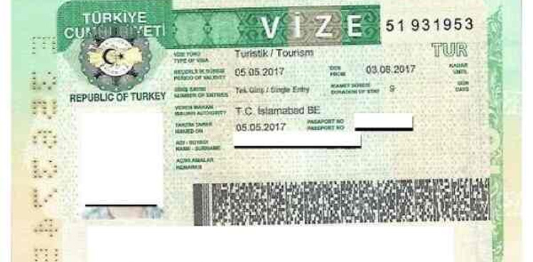 Turkiye, visit visa fee, Pakistan, February 2025