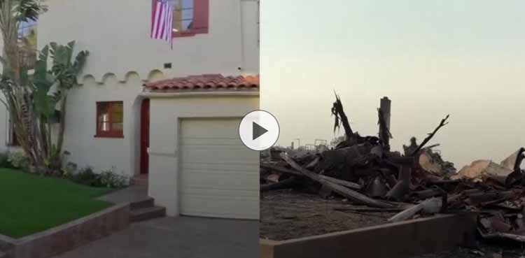 Los Angeles wildfire, LA fire Video, before and after