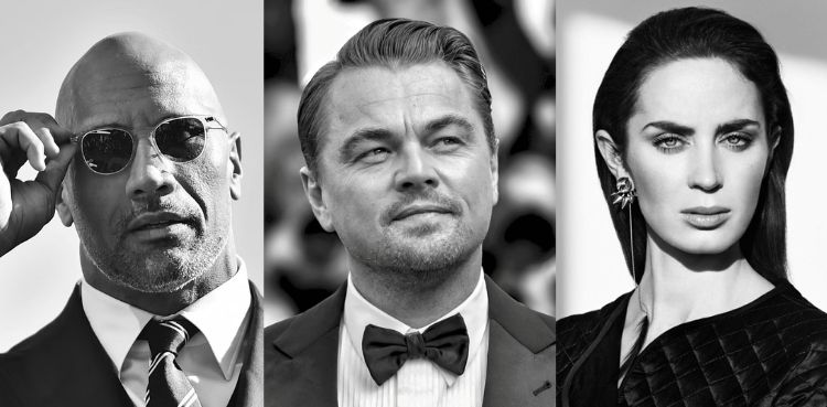 Dwayne Johnson, leonardo DiCaprio, Emily blunt ,