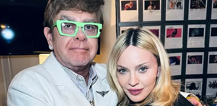 US pop star, Madonna, British singer, Elton John