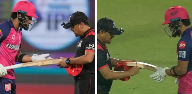 Riyan Parag, bat gauge test, IPL 2025, Rajasthan Royals