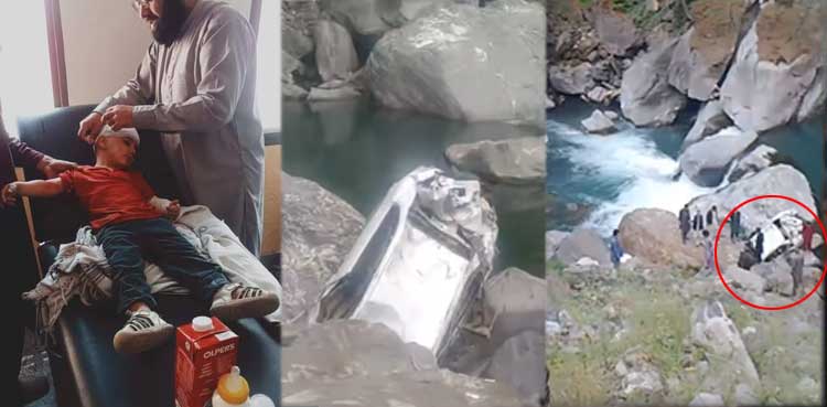 Kaghan, Child survives, car plunges into ravine, tourist