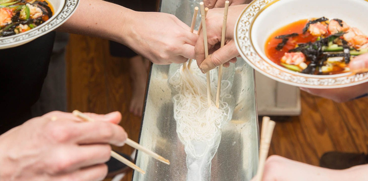 Nagashi Somen, summer tradition Japan, flowing noodles Japan, Okayama summer food