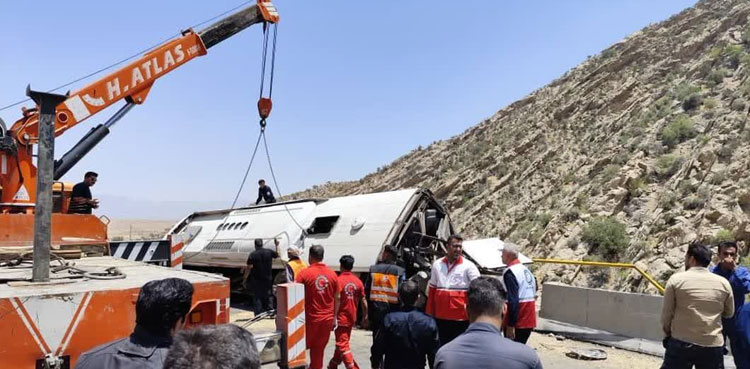 bus overturns, Mashhad, Shiraz, Iran