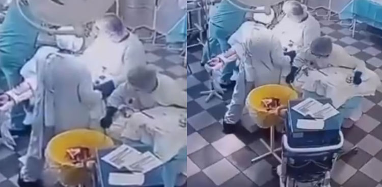 Viral video, Russian doctors, surgery, earthquake