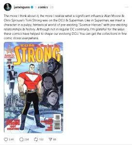 James Gunn Superman, tom strong, dc