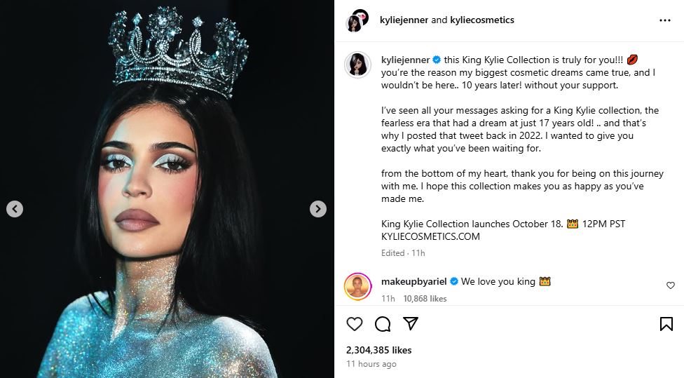 Kylie Jenner revives her 'King Kylie' era after a decade