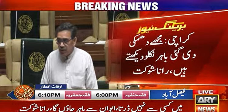 MQM-P lawmaker Rana Shaukat alleges threats from fellow MNA