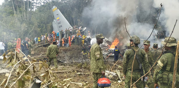 Colombia military plane crash kills 66, four still missing