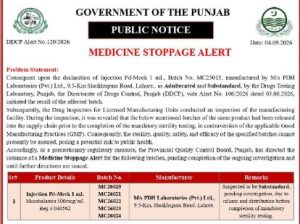 Punjab medicine stoppage alert